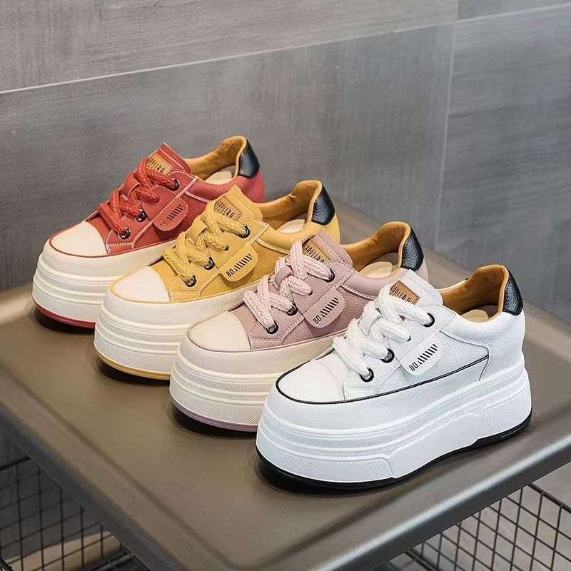 Women'S Shoes Casual Sneakers - 9 cm Hohe Damen-Keilsneaker 2026 Echtleder-Sneaker