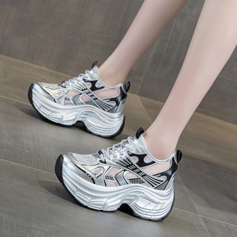 Women'S Shoes Casual Sneakers - 8cm Versteckte Höhenerhöhende Plateau-Sneaker für Damen,