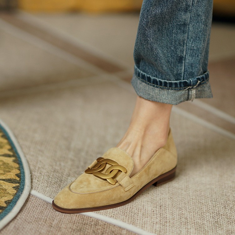 Slingback Pumps Women - Wildleder Leder Frauen Loafers Frühling/Herbst Niedrigen