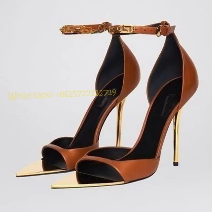 Women Shoes Luxury Brand - Frauen decken Absätze Seide Sandalen Tan