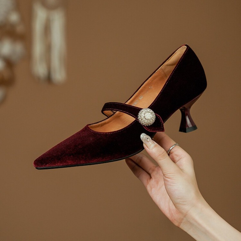 Weinrote Mary-Jane-Schuhe mit  – Women'S Shoes Temu Bewertung und Preis
