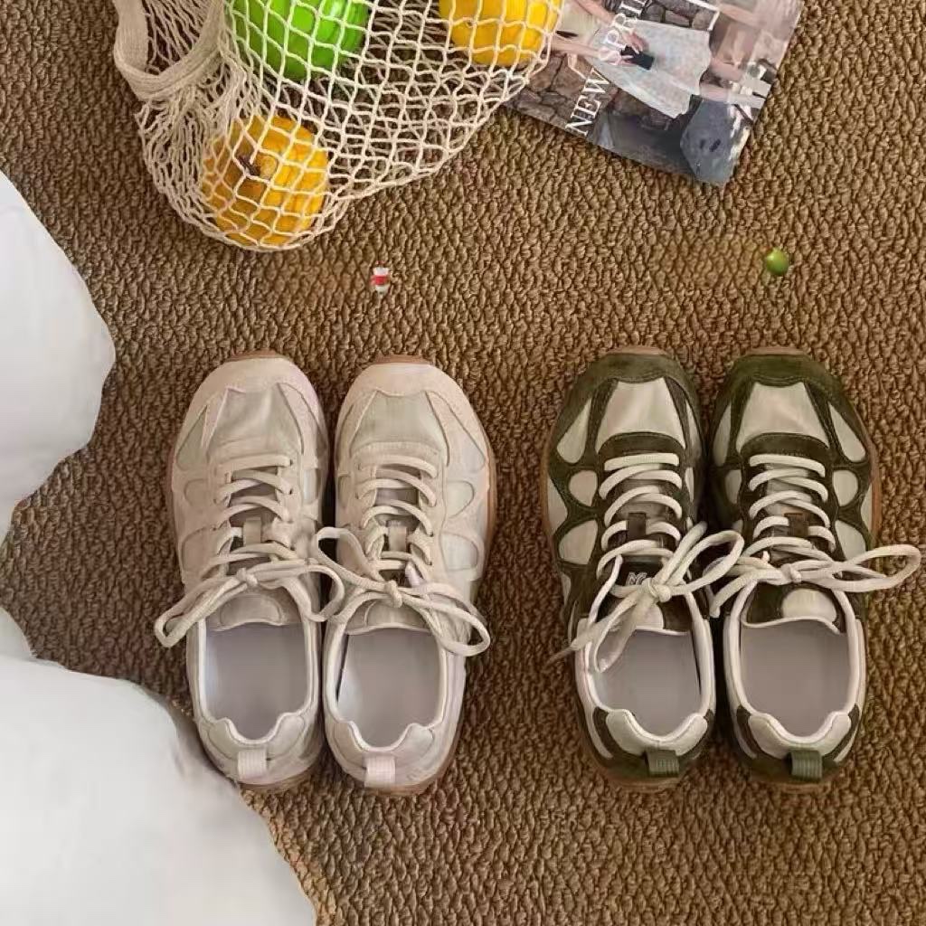 Vintage Patchwork-Schnürsneake – Women'S Shoes Casual Sneakers Bewertung und Preis